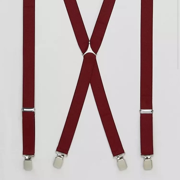 ASOS Burgundy Suspenders - Picture 6 of 9